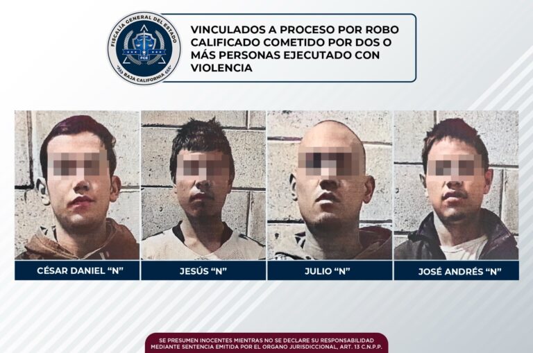Vinculan a proceso a cuatro sujetos que asaltaron con violencia a una persona