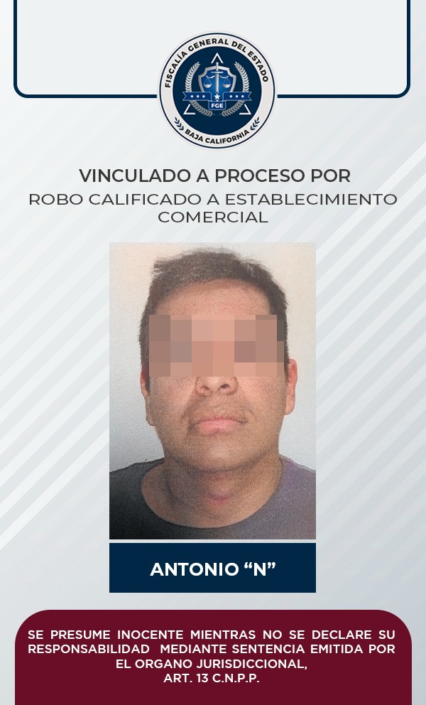 Vinculan a proceso a peligroso asaltante de comercios en la Zona Centro