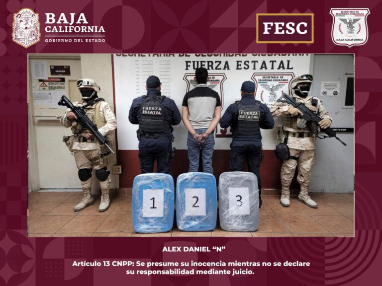 Decomisa FESC 68 kilos de metanfetamina y detiene a presunto narco