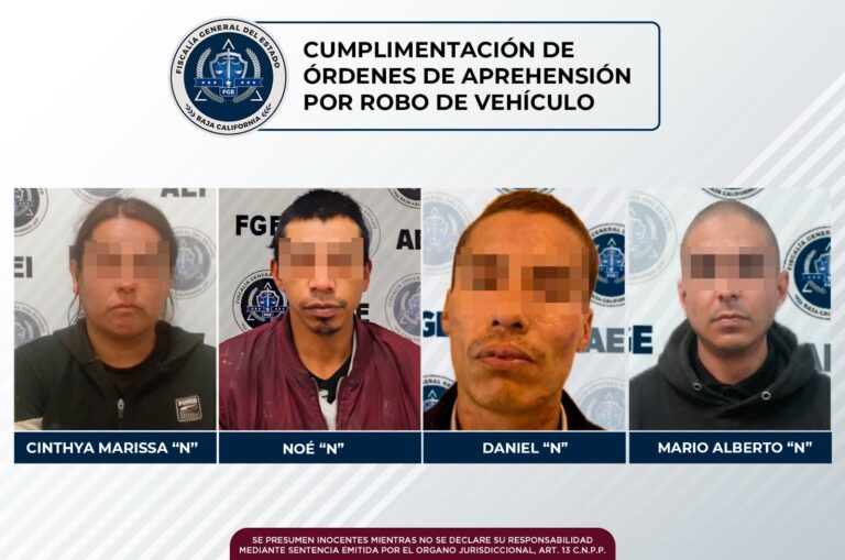 Cumplimentan órdenes de aprehensión a cuatro por robo de vehículo