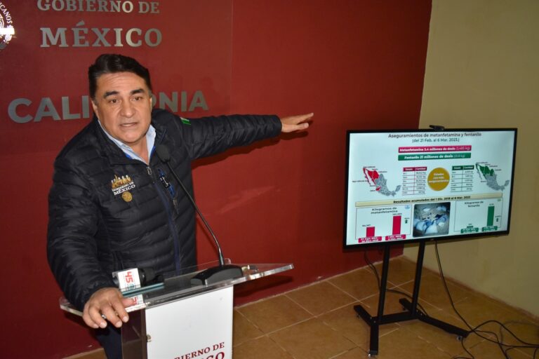 En BC se ha decomisado más de tonelada y media de fentanilo y 38 mil 642 kilogramos de metanfetamina