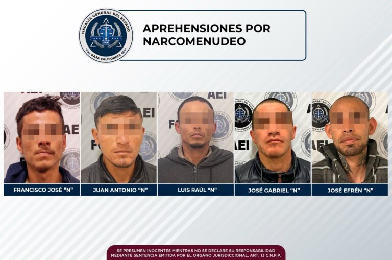 La AEI cumplimenta cinco órdenes de aprehensión a narcomenudistas