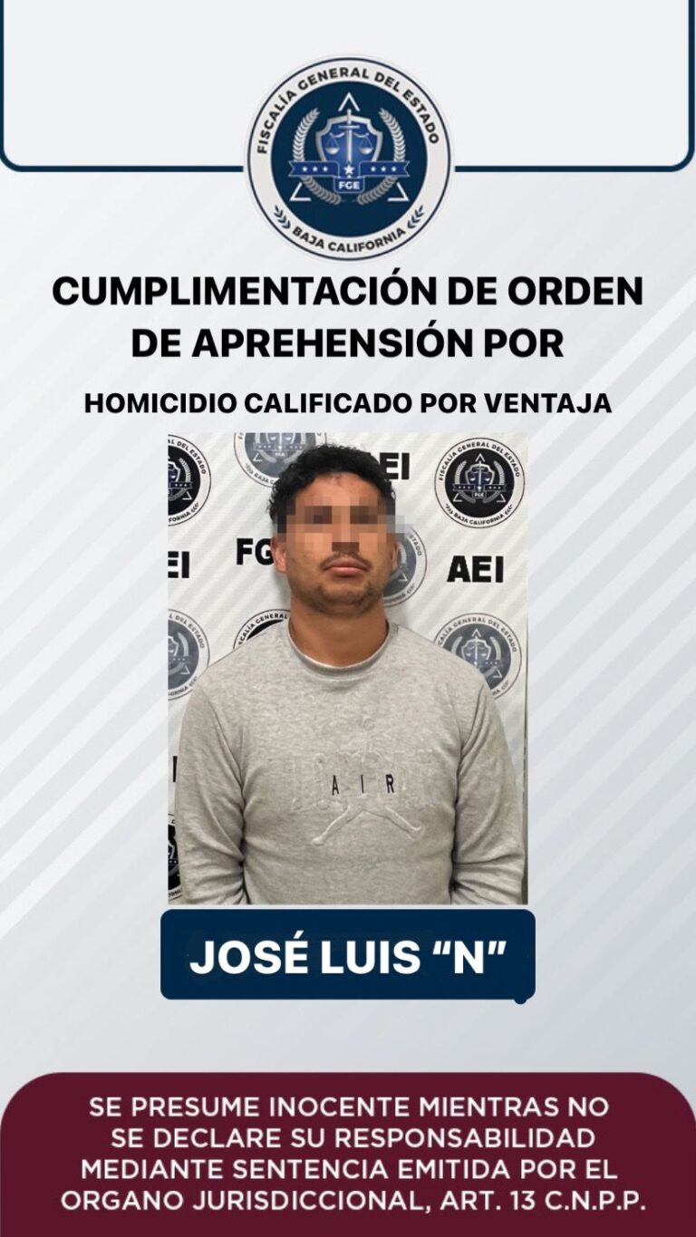 Cumplimentan orden de aprehensión por homicidio a José Luis “N”, alias “El Tamal”