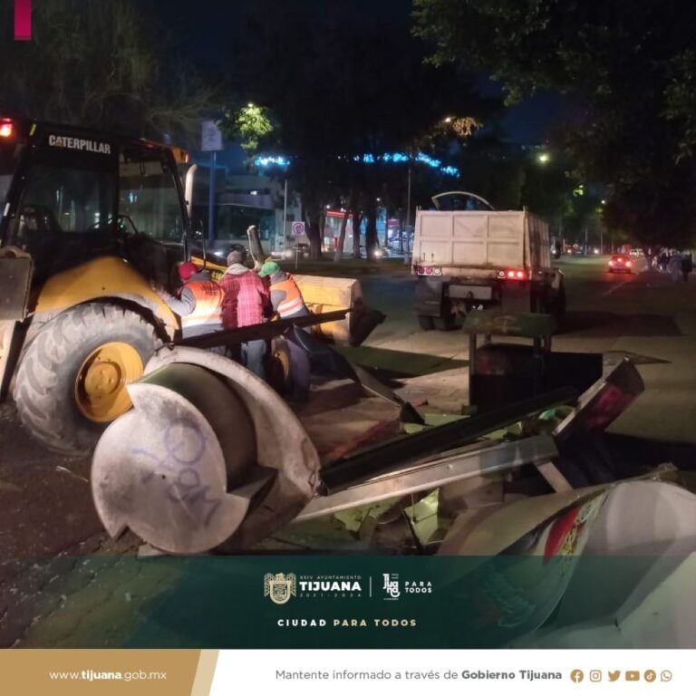 Rehabilitan vialidades e infraestructura tras la manifestación del 8 de marzo