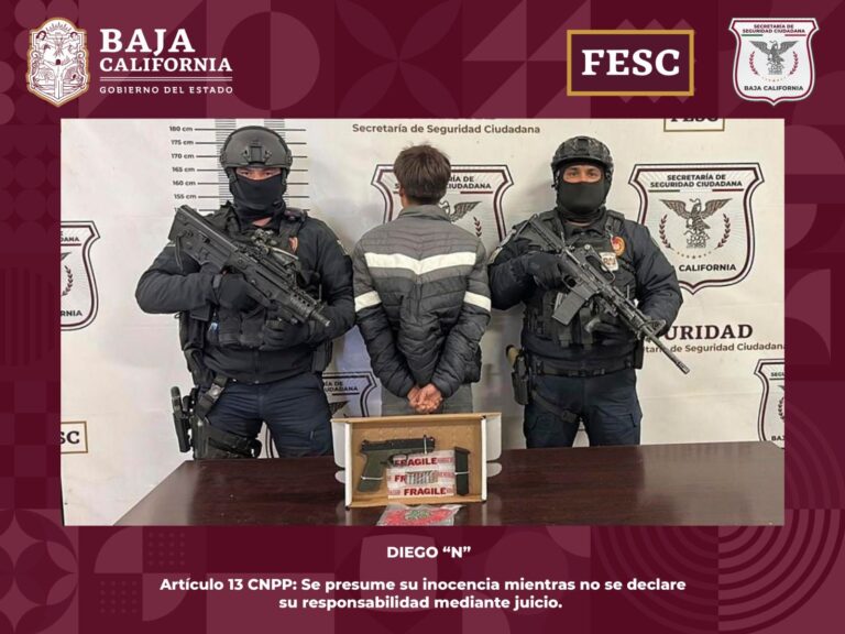 Detienen agentes de la FESC a un adolescente con arma de fuego