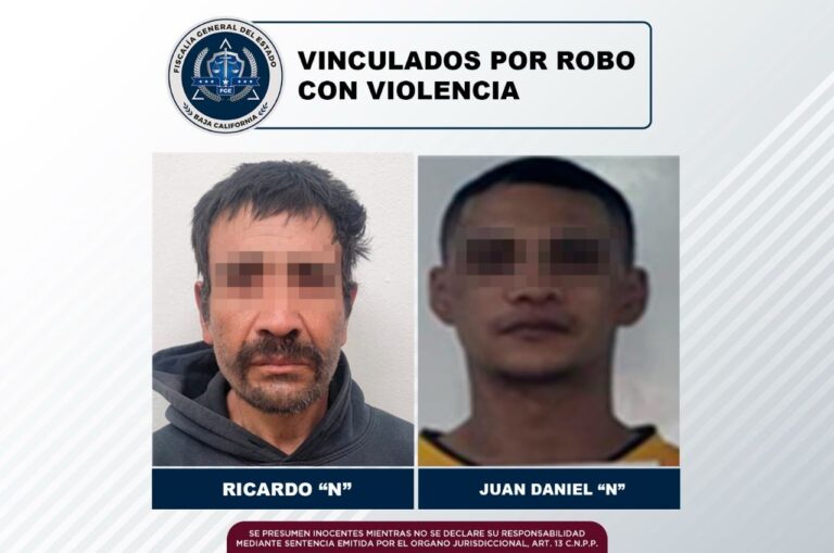Logra la FGE vinculación a proceso para dos sujetos por robo con violencia