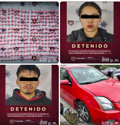 Detienen policías a una pareja por delitos contra la salud