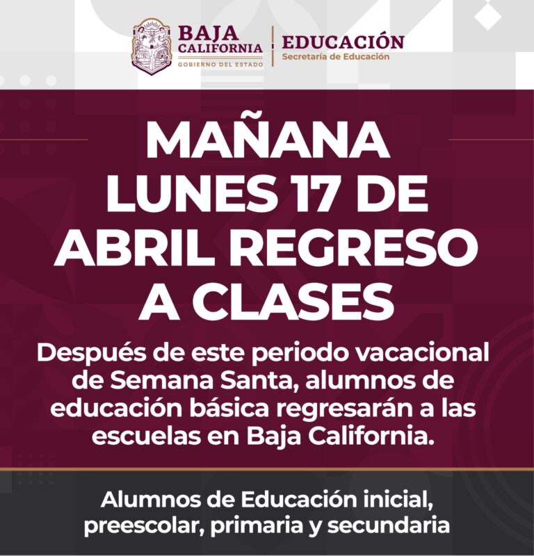 Regresan a clases 670 mil estudiantes de educación básica en BC