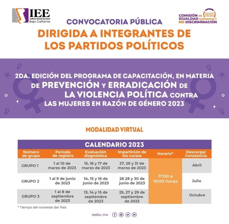 Convoca IEEBC a la 2ª Edición de capacitación en materia de prevención de la violencia contra las mujeres