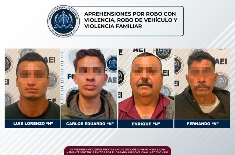 Aprehende la FGE a cuatro por delitos varios