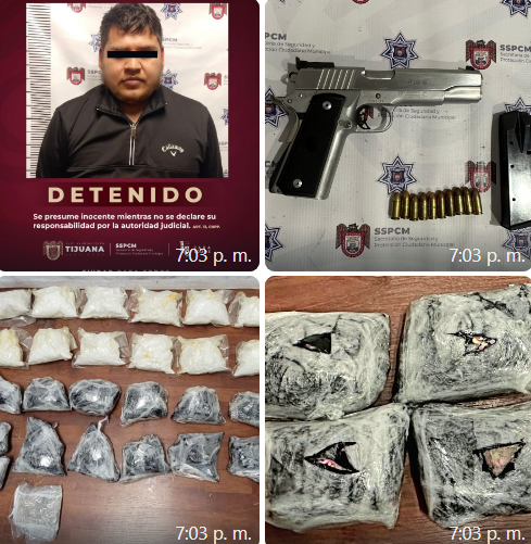 Sujeto armado y con distintas drogas fue detenido