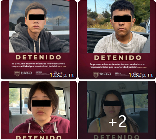 Cuatro menos de edad fueron detenidos como presuntos responsables de un robo con violencia