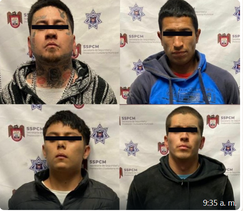 Detienen policías a cuatro sujetos por robo con violencia