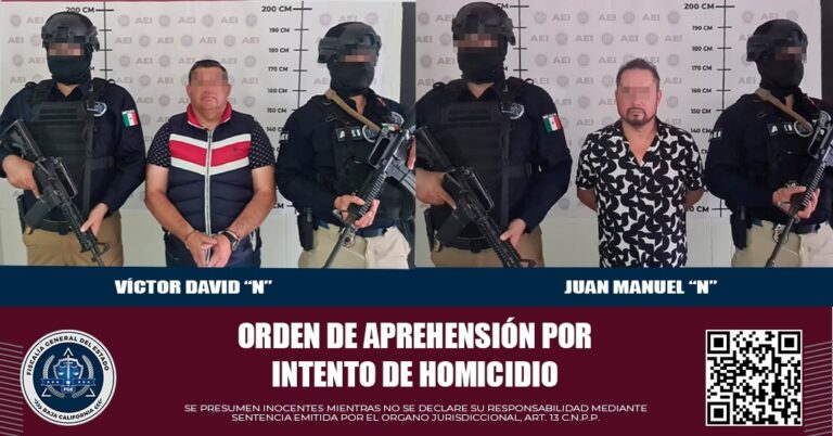 En forma oportuna agentes de la FEI detuvieron a dos presuntos homicidas en grado de tentativa