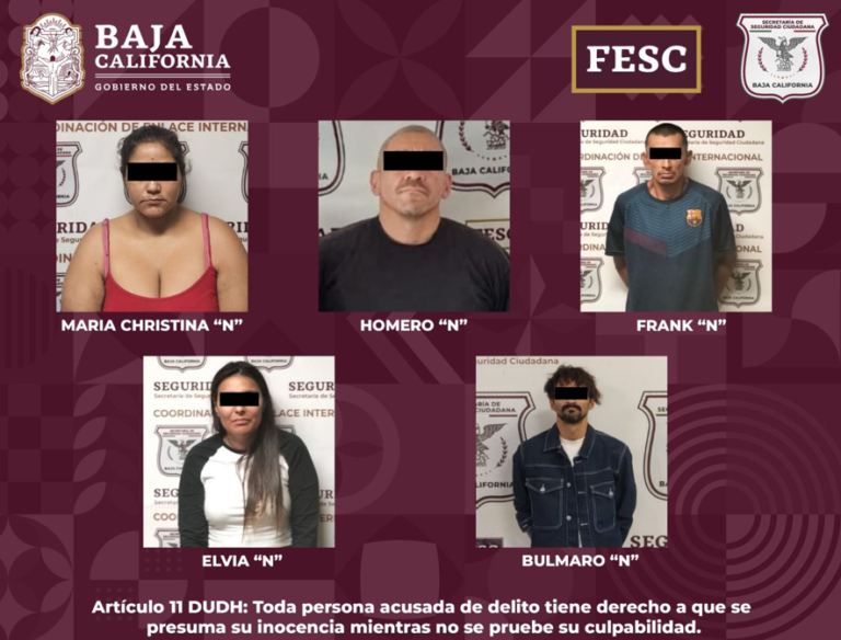 Detiene FE de BC a cinco prófugos de la justicia de Estados Unidos