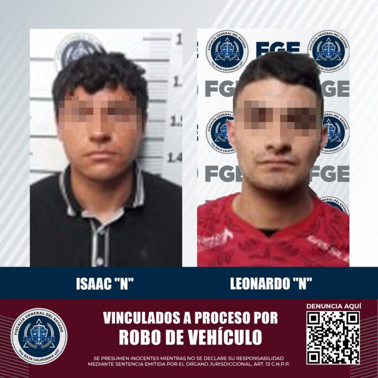 Vinculan a proceso a un par de sujetos acusados de robo de vehículo