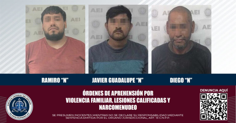 Cumplimentan tres órdenes de aprehensión agentes de la FGE