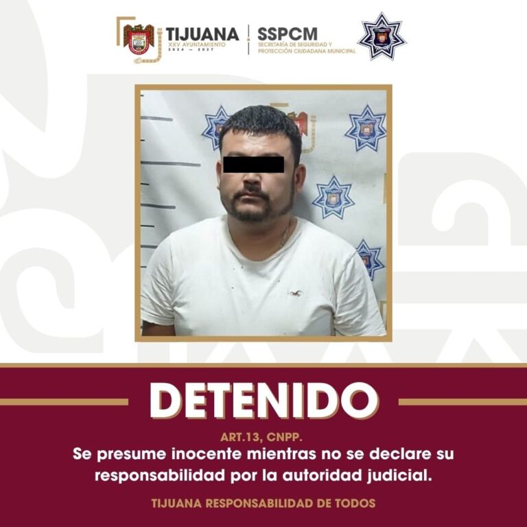 Detiene Policía Municipal de Tijuana a presunto responsable de ataque armado en la colonia Cumbres