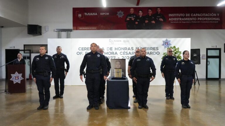 Rinde SSPCM honras fúnebres al Oficial César Eduardo Pineda Mora