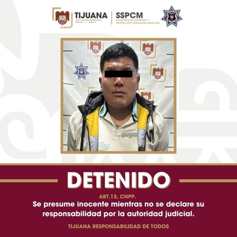 Arresta Policía Municipal de Tijuana a sujeto por homicidio doloso con arma punzocortante en Mariano Matamoros Norte