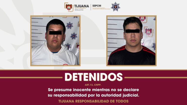 Detiene Policía Municipal de Tijuana a dos personas por intentar incendiar un vehículo y colocar cartulinas con amenazas