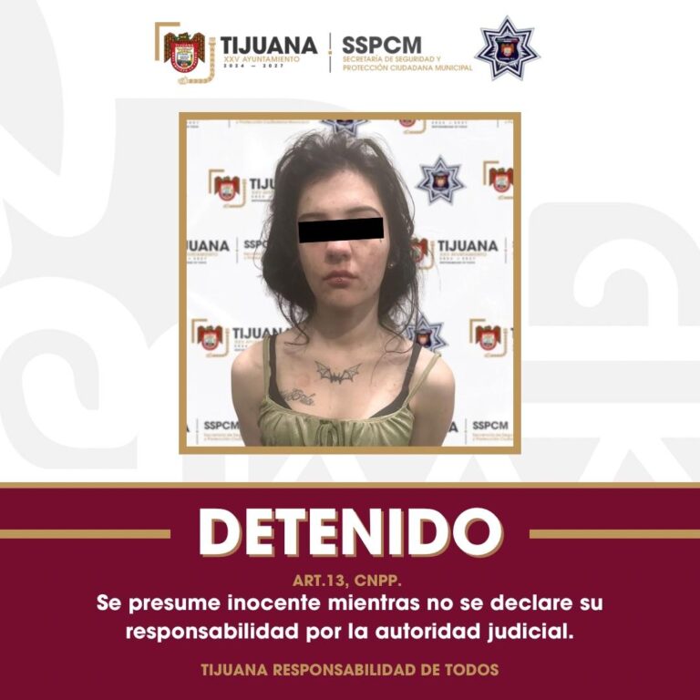 Asegura Policía Municipal a presunta responsable de homicidio tras riña