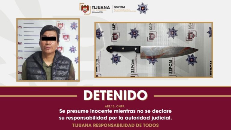 Detiene Policía Municipal a hombre por causar lesiones con arma punzocortante