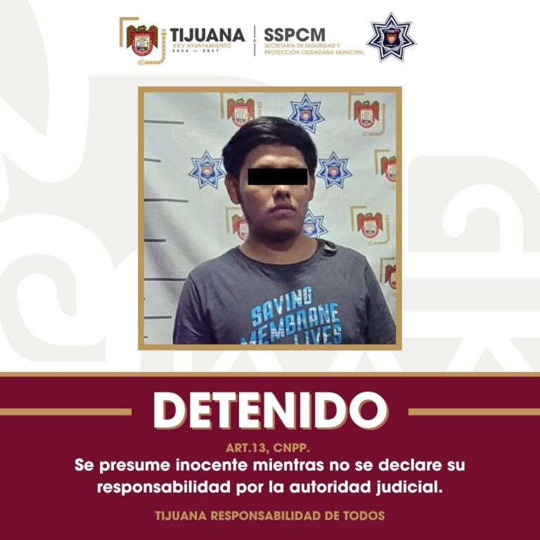 Asegura Policía Municipal a presunto agresor por violencia familiar y lesiones con arma blanca