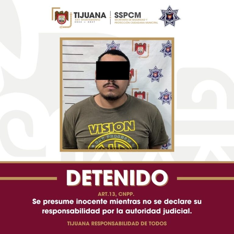 Asegura Policía Municipal de Tijuana a presunto responsable del delito de abuso sexual