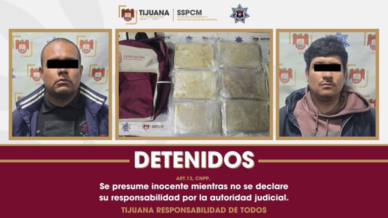 Detiene a dos personas con más de 7 kilos de presunta cocaína en Zona Norte