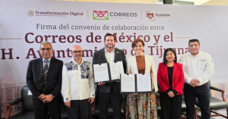 Firma Ismael Burgueño convenio de colaboración con Correos de México para rehabilitar edificio histórico postal en Tijuana